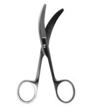 Ножиці для перетину пуповини, горизонтально-зігнуті, тупокінцеві, 150 мм Bio Tules Impex BTS-22-319